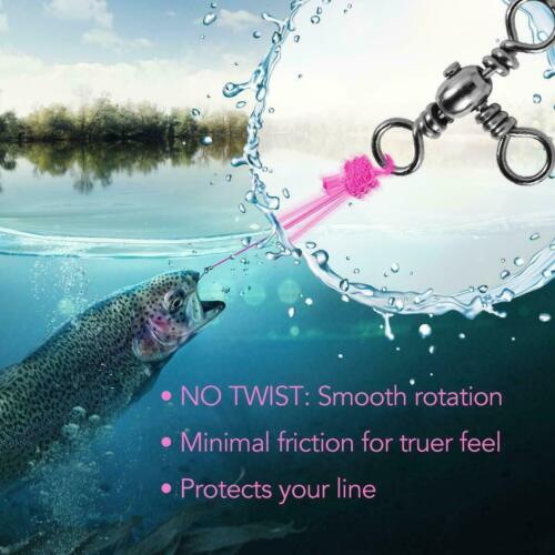 50/100 pcs 3 Way Swivels Cross Line Fishing Barrel Swivels T-Turn Connectors Rig - Bild 9 von 27