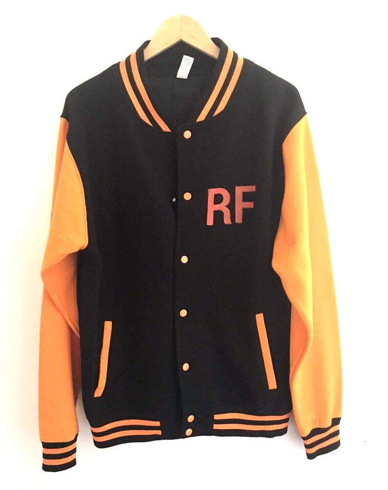 RICH FELON APPAREL Hombres Bomber Chaqueta Universitaria Naranja Negra Talla XL Hip Hop Limited Foto 2 de 4