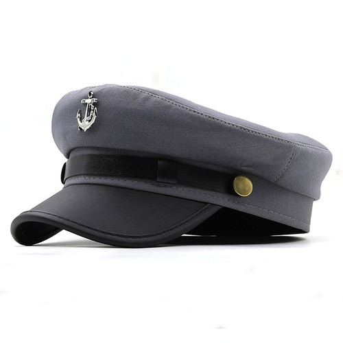 Women's Military Army Caps Cadet Patrol Flat Hats Captain Trucker Hat Peaked Cap - Picture 6 of 26