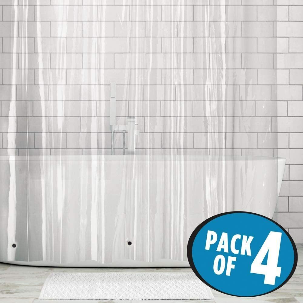 Clear Mildew Resistant Shower Curtain Liner AntiBacterial Heavy Duty