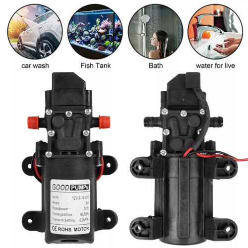 12V Water Pump 130PSI Self Priming Pump Diaphragm High Pressure Automatic Switch - Picture 10 of 16