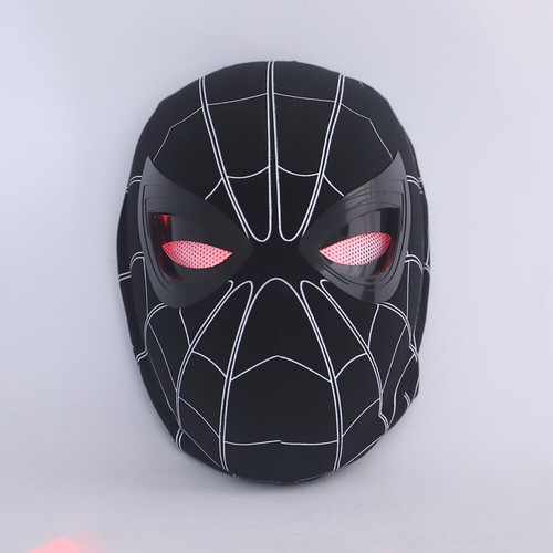 Máscara LED Spiderman negra ojos móviles control remoto casco de superhéroe recargable - Imagen 10 de 12