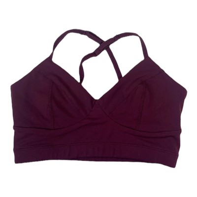 Sol & Mane Sports Bra Sz S Women s Maroon Burgundy Crisscross Back V-neck