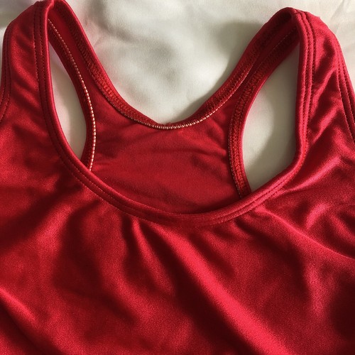 Vintage Body Wrappers Athletic Wear Sports Bra Shiny Red Size L NWT Style 977 - Picture 3 of 8