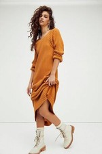 New Free People Walk About Maxi Dress Size Small MSRP: $78 mustard
