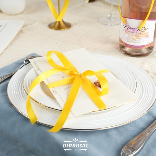Yellow Satin Ribbon 1/2" Thin Maize Ribbon Silk Ribbon for Wedding Decor Fabr... - Picture 6 of 9