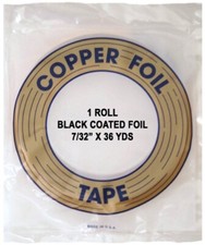 1 Roll 7/32 EDCO Black Back Copper Foil for Stained Glass - 1 mil