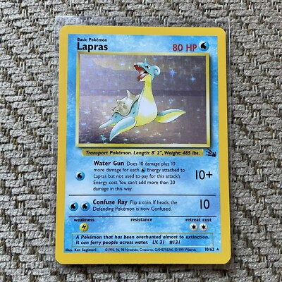 1999 lapras pokemon card 25/62 PSA 3 Rare (Fossil Pokemon 1999) + TitanCards Toploader Toys When Pokmon Lapras 10/62 Holo | Pokemon