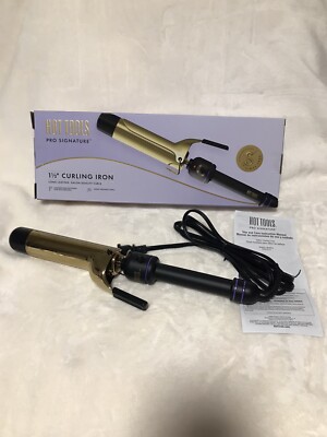 Hot Tools Signature Series Gold 1.5 inch Curling Iron Wand HTIR1577, 1 1/2''