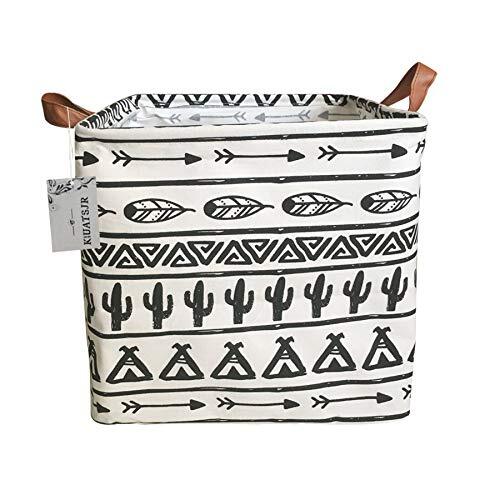 Storage Basket Fabric Organizer Bin for Toys, Books, Clothes, Black Cactus - Picture 1 of 7
