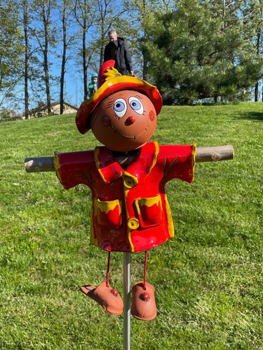 Ceramic scarecrow garden stake lawn stake Garden Decor garden Scarecrow handmade - Picture 6 of 14