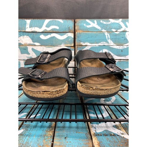 Birkenstock Milano Brown Leather Sandals Size M5/W7 (Textured Leather) - Picture 2 of 11
