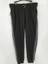 Ning Mens Size XXXL Color Black Cuffed Legs Drawstring Stretch Waist Pants NWT