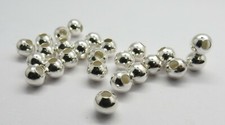 25 Pieces Silver Beads Round Beads Spacer Smooth 6mm Beads Jewelry Supplies