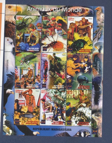 MADAGASCAR MALAGASY - MNH S/S - Insects, Boy Scouts -