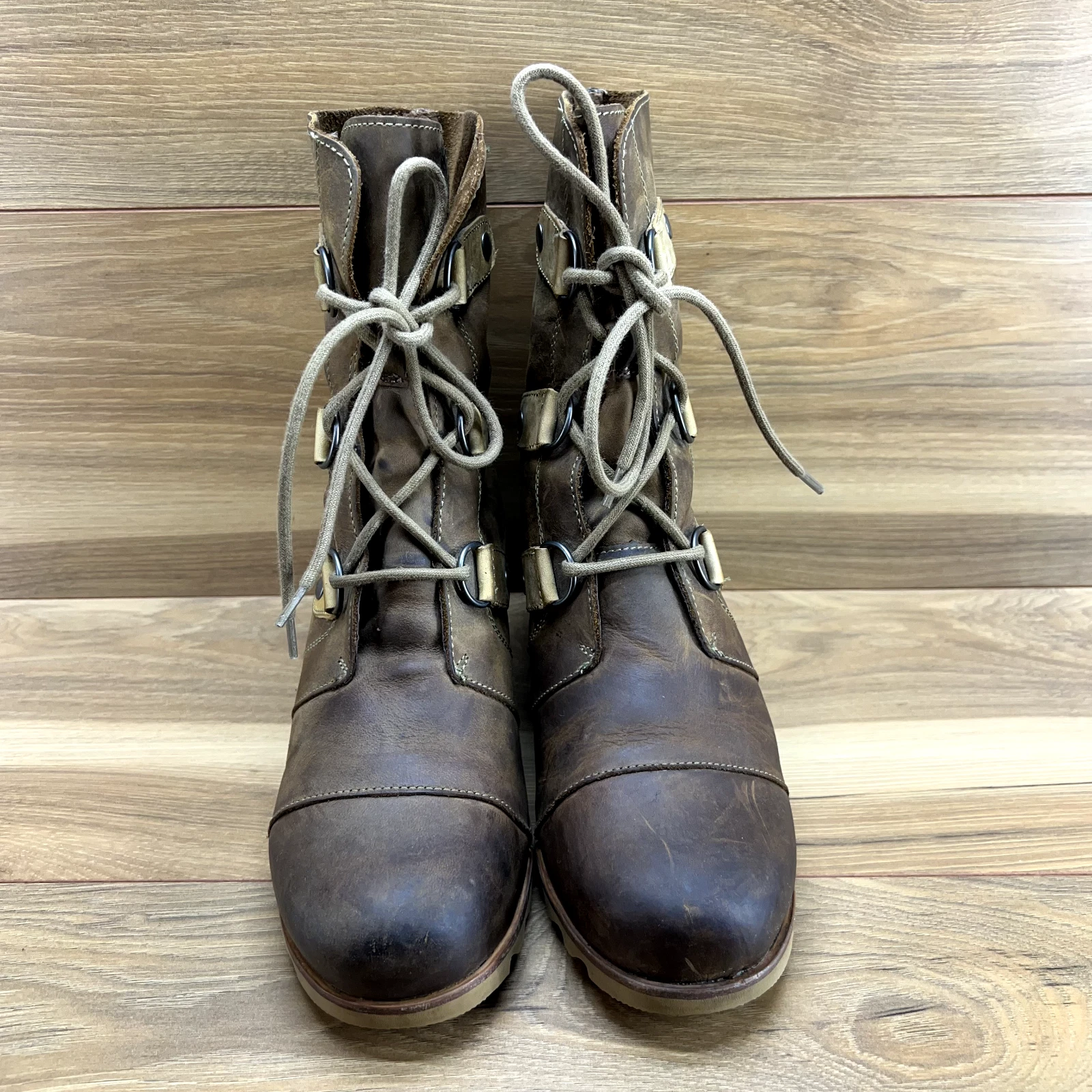sorel joan of arctic wedge leather waterproof lace up boots