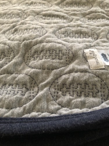 Mud Pie Baby Football Blanket Blue Quilted Soft 27”x31” & Burb Cloth (2) Blue - Picture 2 of 16