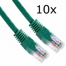 10 Pack Lot - 1.5ft 18" CAT5e Ethernet Network LAN Router Patch Cable Cord Green