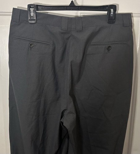 Pantalones de vestir Giorgio Armani Le Collezioni para hombre plisados delanteros con puños grises talla 36 - Imagen 5 de 8