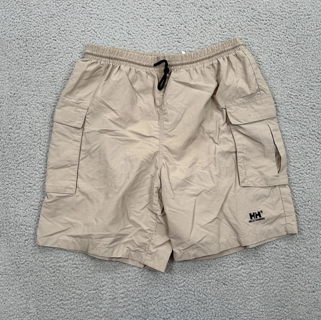 Helly Hansen Cargo Shorts Trunks Men's Large Beige Mesh Lined Drawstring Swim