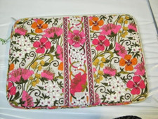 VERA BRADLEY Computer Laptop Sleeve Soft Case Tea Garden 11 x 16 / diag 19" NWOT