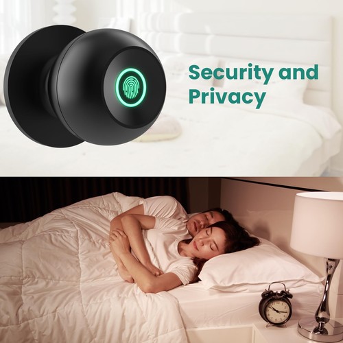 Fingerprint Door Lock App Smart Lock Keyless Entry Type-C Port Biometric Black - Picture 2 of 9
