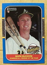 Mark McGwire Rookie 1987 Donruss Baseball Highlights #54 Oakland Athletics Mint