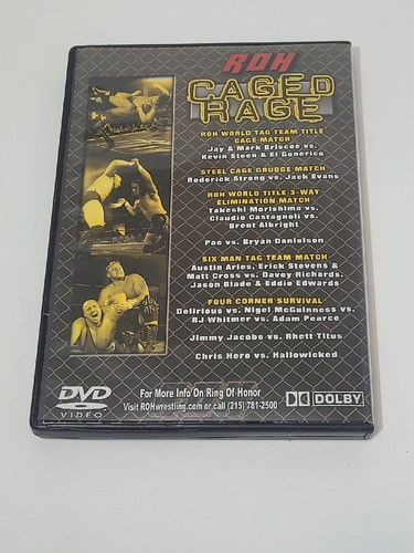 ROH Caged Rage DVD Ring Of Honor 8/24/07 Wrestling - Picture 3 of 3