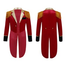 Boys Circus Ringmaster Costume Tassels Tailcoat Jacket Halloween Cosplay Party