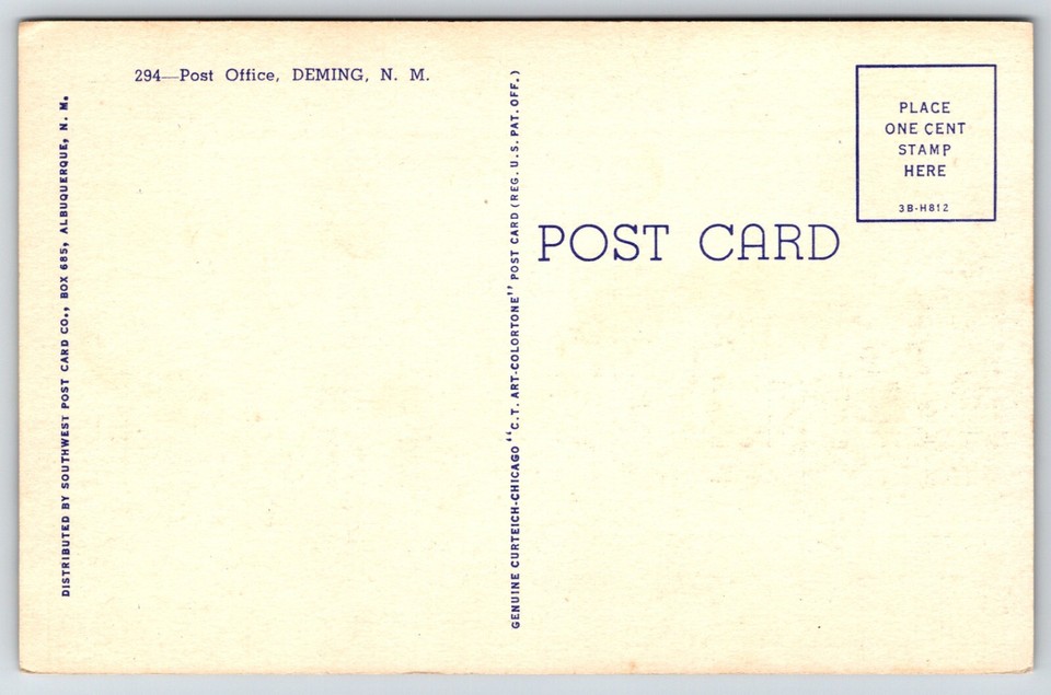 Post Office 1943 Deming New Mexico NM Vintage CURT TEICH Postcard eBay