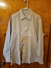 Ermenegildo Zegna Dress Shirt Size 42 Beige Check Button Up 100 Cotton Italy
