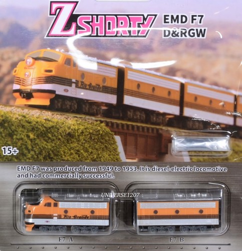 Juego de locomotoras diésel Z Scale F7A/B D&RGW con accionamiento eléctrico y camión listo para funcionar - Imagen 9 de 12