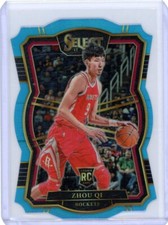 2017-18 Panini Select Blue Die-Cut ZHOU QI Rookie Card /185 - Houston Rockets