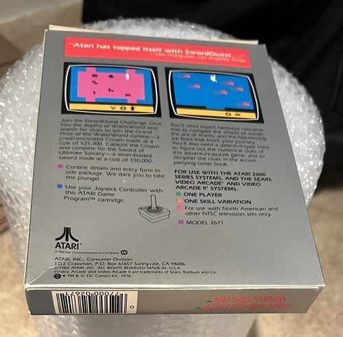 Swordquest Waterworld (Atari 2600) Complete - Authentic - Vintage - Video Game - Picture 2 of 7