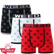 12 6 & 3 Mens Weed Cannabis Boxer Shorts Trunks Comfort Fit Boxers Men Underwear