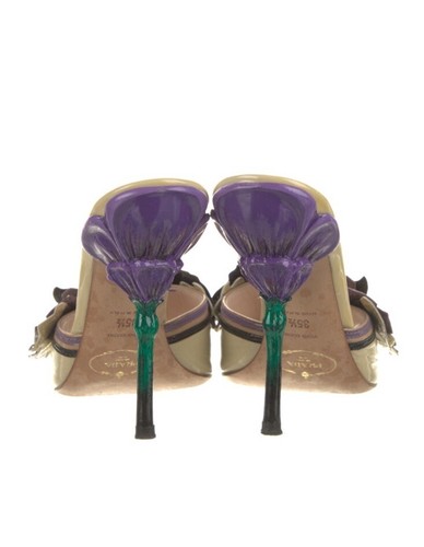 Authentic Prada Flower Petal Heels Slides Size 35.5 5 1/2 - Picture 4 of 5