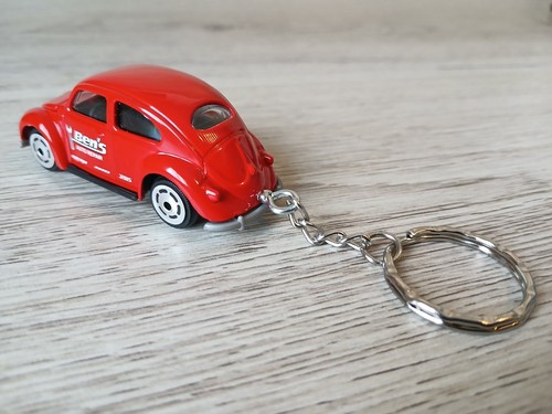 Volkswagen VW Bug Beetle Custom Keychain 1:64 Diecast Keyring Red, Hood Opens!! - Picture 3 of 7
