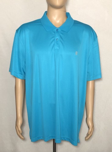 Izod Men's 1/4 Button Up Polo Short Sleeve Turquoise Size XXXL