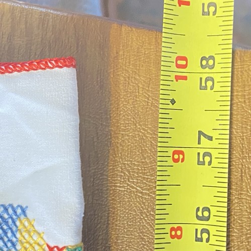 Vtg Cross Stitch Embroidery Handmade Christmas Tablecloth 100 X 58 Rectangle NEW - Picture 11 of 11