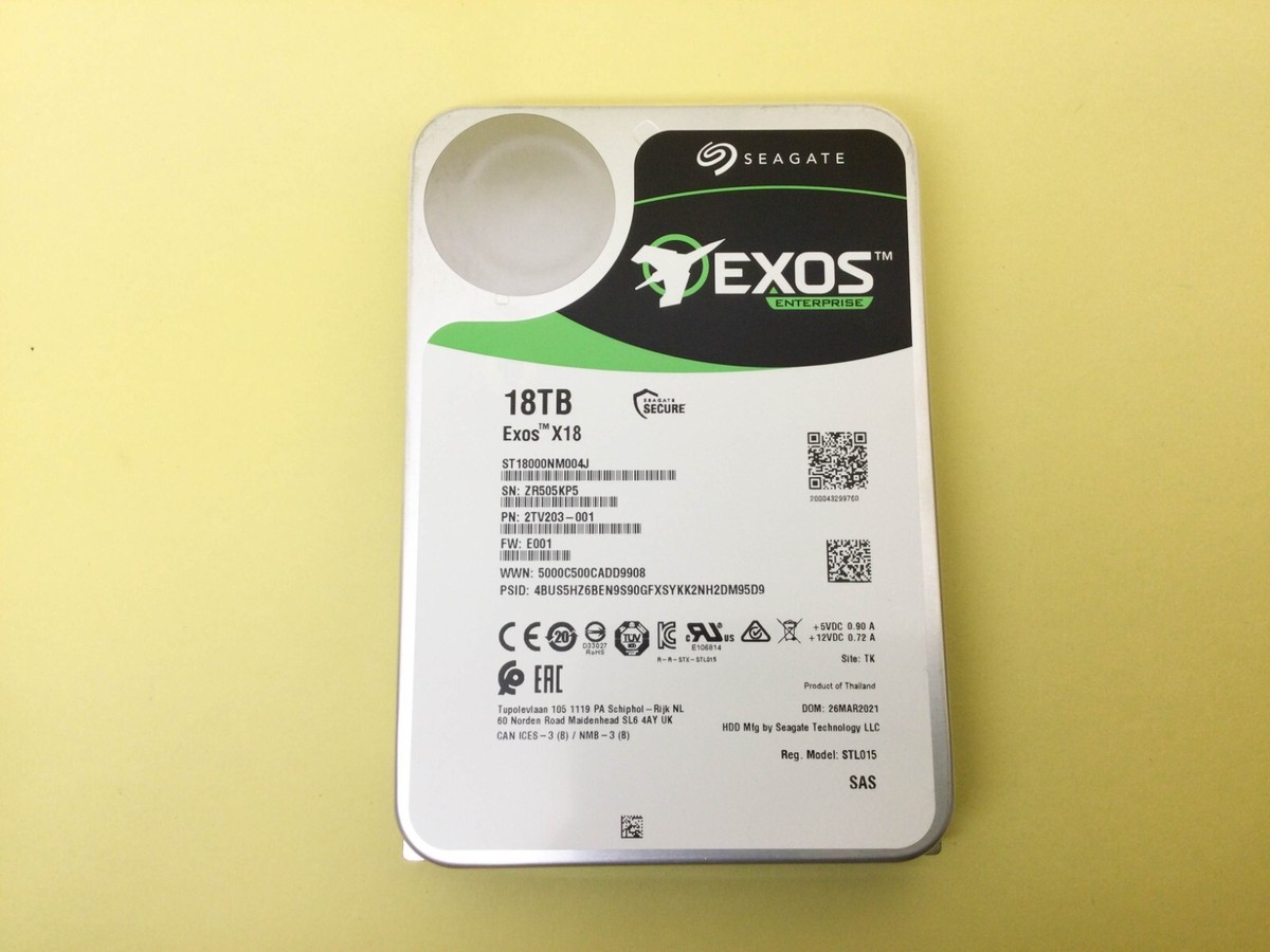 SEAGATE 18TB Exos HDD SATA 高耐久モデル Seagate Exos X18 ST18000NM004J 18TB SAS 3.5
