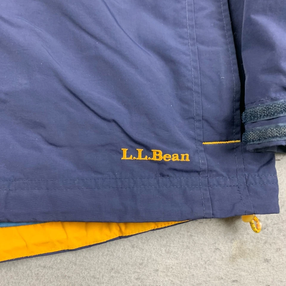 LL Bean куртка мужская средний регулярный синий нейлона с подкладкой полный молнии с капюшоном пальто - Изображение 3 из 4