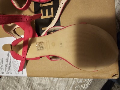 Stuart Weitzman hot pink Strap Open Toe Heel With Pearl
