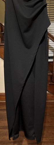 LULUS Sweetest Admirer Maxikleid schwarz gerafft Surplice Größe Large Hochzeit - Bild 4 von 15