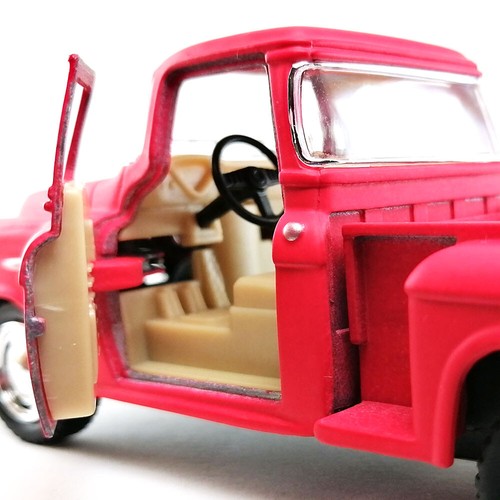 Chevy Stepside 1955 camioneta modelo DieCast coche de juguete colección Kinsmart escala 1:32 - Imagen 35 de 60