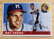 1955 Topps Ray Crone #149 Milwaukee Braves Vintage Baseball Card MLB
