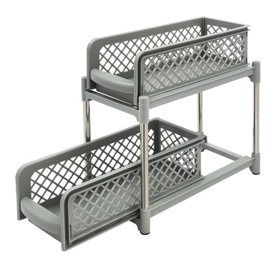 2 Tier Pull-out Kitchen Bathroom Under Sink Organizer Cupboard Chest Organizer
