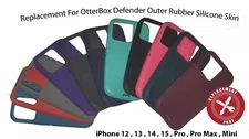 Replacement For Defender Outer Silicone iPhone 12 13 14 15 16 Plus Pro Max Mini