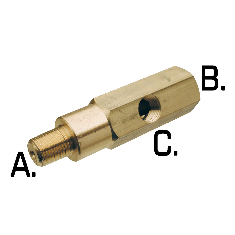 VDO Oil Pressure Gauge T Piece Adaptor Brass to Run Warning Light