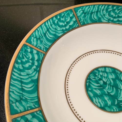 10 Georges Briard Imperial Malachite Green 8 1/2" Rim Soup Bowls Japan Excellent - Picture 7 of 13