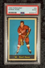 1960 Parkhurst Gordie  "Gord" Howe, #20, PSA Good 2, Detroit Red Wings